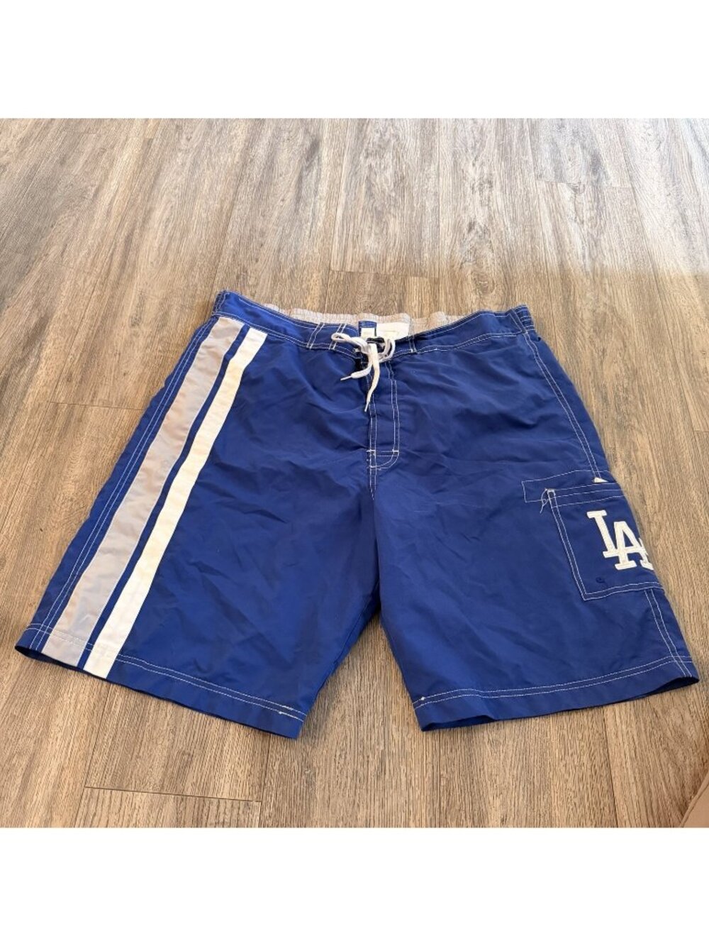 LA Dodgers MLB Baseball Men’s XXL Blue Swim Shorts Los Angeles